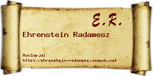 Ehrenstein Radamesz névjegykártya